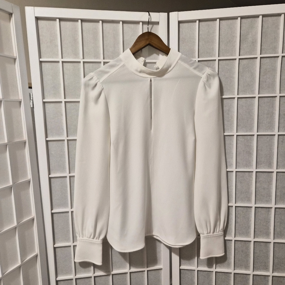 A.L.C. White Classic Long Sleeve Blouse Top Sz 2